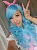 wig blue 65 cm